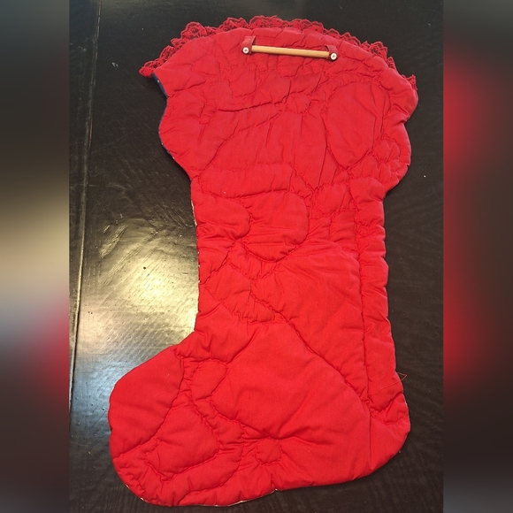 Vintage Jumbo Down The Chimney Fabric Christmas HANGER Large Santa 32.25x16.5" - Picture 2 of 5